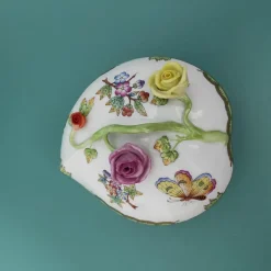 Online Pamono Round Box with Lid from Herend, 1980s