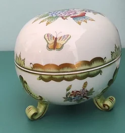 Hot Pamono Round Box with Lid from Herend, 1980s