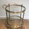 Pamono Round Brass Bar Cart from Maison Baguès, 1940s> Serving Bar Carts & Trolleys