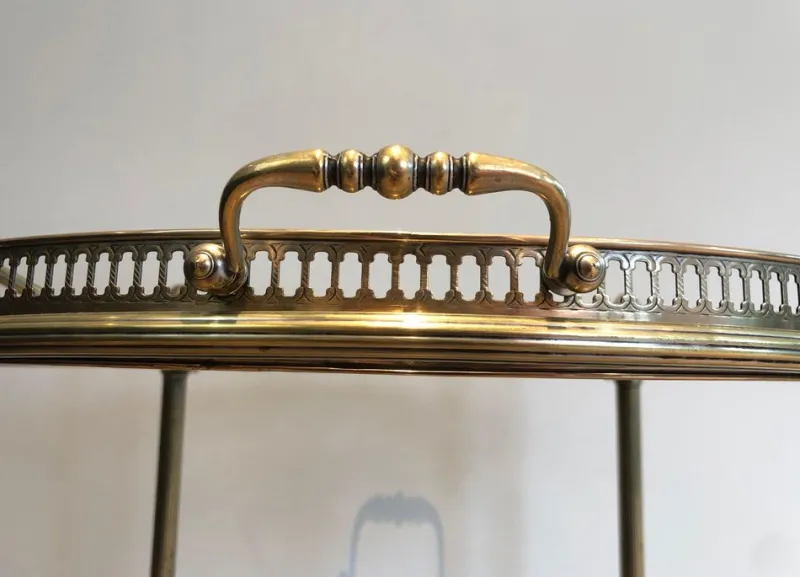 Pamono Round Brass Bar Cart from Maison Baguès, 1940s> Serving Bar Carts & Trolleys