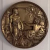 Clearance Pamono Round Bronze Wall Plaque, 1800s