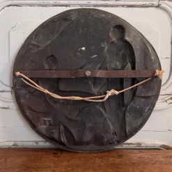 Clearance Pamono Round Bronze Wall Plaque, 1800s
