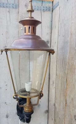 Online Pamono Round Cast Iron and Copper Wall Lantern