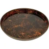 Online Pamono Round Centerpiece Serving Tray in Faux Tortoiseshell and Brass, Italy, 1970s