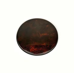 Online Pamono Round Centerpiece Serving Tray in Faux Tortoiseshell and Brass, Italy, 1970s