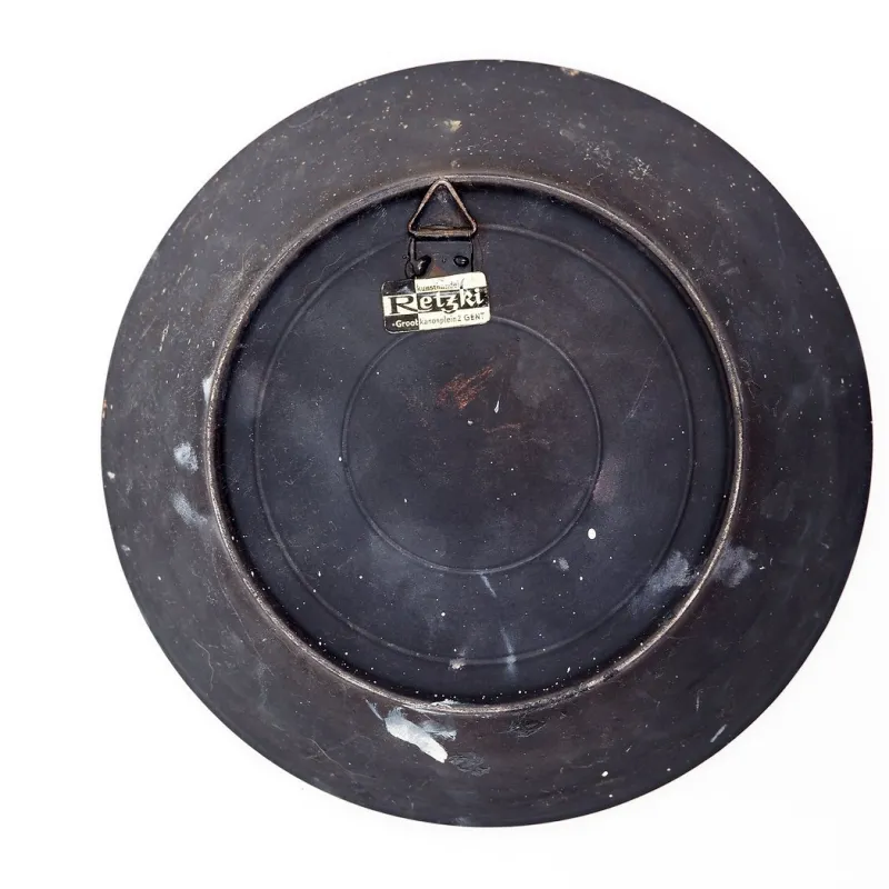 Pamono Round Ceramic Wall Mirror, Belgium, 1970s> Mirrors