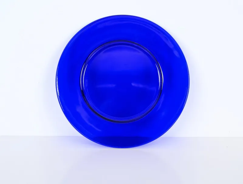 Online Pamono Round Cobalt Blue Murano Glass Dinner Plates, Italy, 1980s, Set of 6