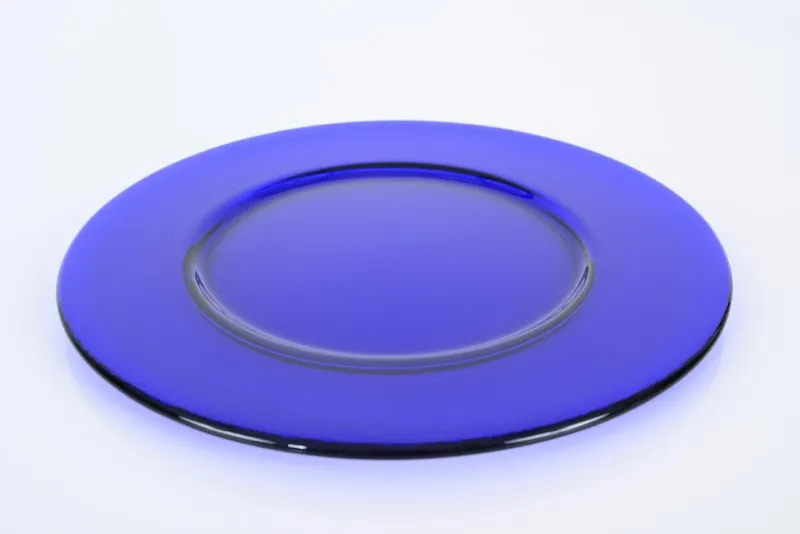 Online Pamono Round Cobalt Blue Murano Glass Dinner Plates, Italy, 1980s, Set of 6
