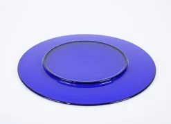 Online Pamono Round Cobalt Blue Murano Glass Dinner Plates, Italy, 1980s, Set of 6