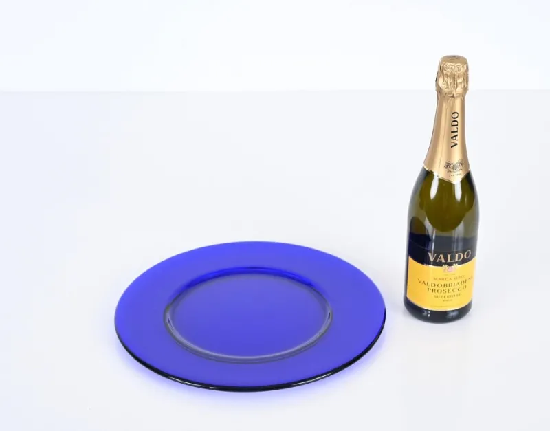 Online Pamono Round Cobalt Blue Murano Glass Dinner Plates, Italy, 1980s, Set of 6