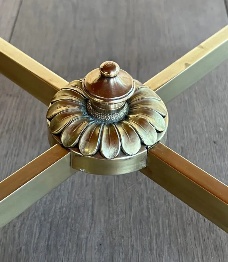 Best Pamono Round Coffee Table in Brass with Black Lacquered Glass Top by Maison Jansen