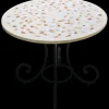 New Pamono Round Corallo Marble Mosaic Table from Egram