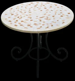 New Pamono Round Corallo Marble Mosaic Table from Egram