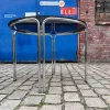Online Pamono Round Dining Table in Smoked Glass and Chrome