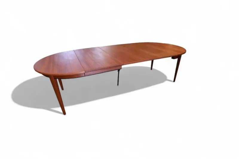 New Pamono Round Dining Table in Teak by Gunni Omann, Denmark, 1960s