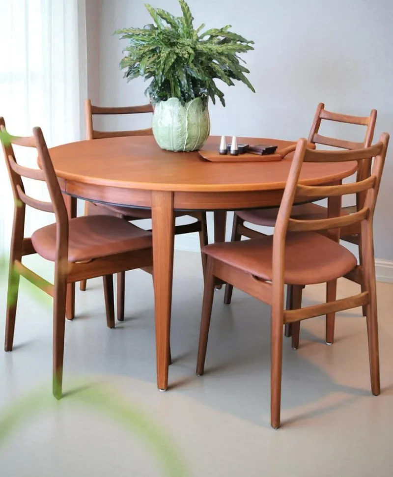 New Pamono Round Dining Table in Teak by Gunni Omann, Denmark, 1960s