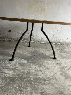 Pamono Round Dining Table with Rotating Black Center Disc, 1990s><noscript><img width=