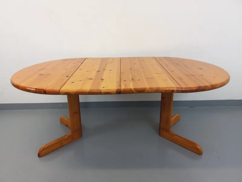 Pamono Round Extendable Pine Table, 1970s> Dining Tables & Sets