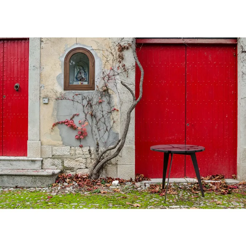 Pamono Round Filodifumo Outdoor Table in Lava Stone and Steel by Riccardo Scibetta & Sonia Giambrone for MYOP> Garden Tables