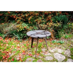 Pamono Round Filodifumo Outdoor Table in Lava Stone and Steel by Riccardo Scibetta & Sonia Giambrone for MYOP><noscript><img width=