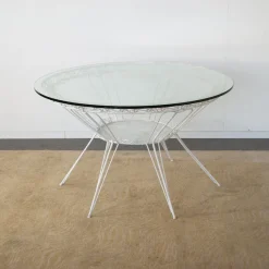 Pamono Round Garden Tea Table in Wrought Iron by Gio Ponti, 1950s><noscript><img width=