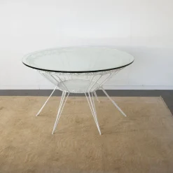 Pamono Round Garden Tea Table in Wrought Iron by Gio Ponti, 1950s><noscript><img width=