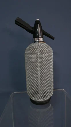 Outlet Pamono Round Glass & Metal Mesh Soda Bar-Syphons from Merkuria Kovocas, 1950s, Set of 4