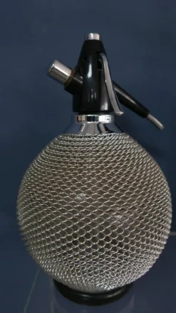 Outlet Pamono Round Glass & Metal Mesh Soda Bar-Syphons from Merkuria Kovocas, 1950s, Set of 4