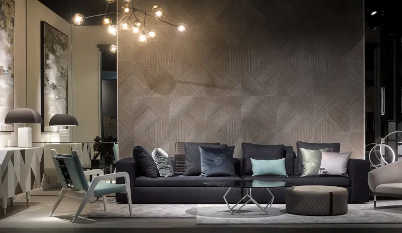 Pamono Round Leather Pouf> Seating