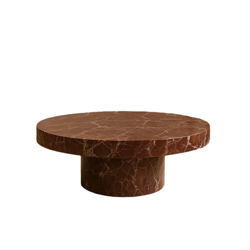 Online Pamono Round Marble Coffee Table in Red Levanto by Andrea Grasso