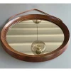 Pamono Round Mirror in Wengé Wood from O.W. Hack Zwolle, Holland, 1960s> Mirrors