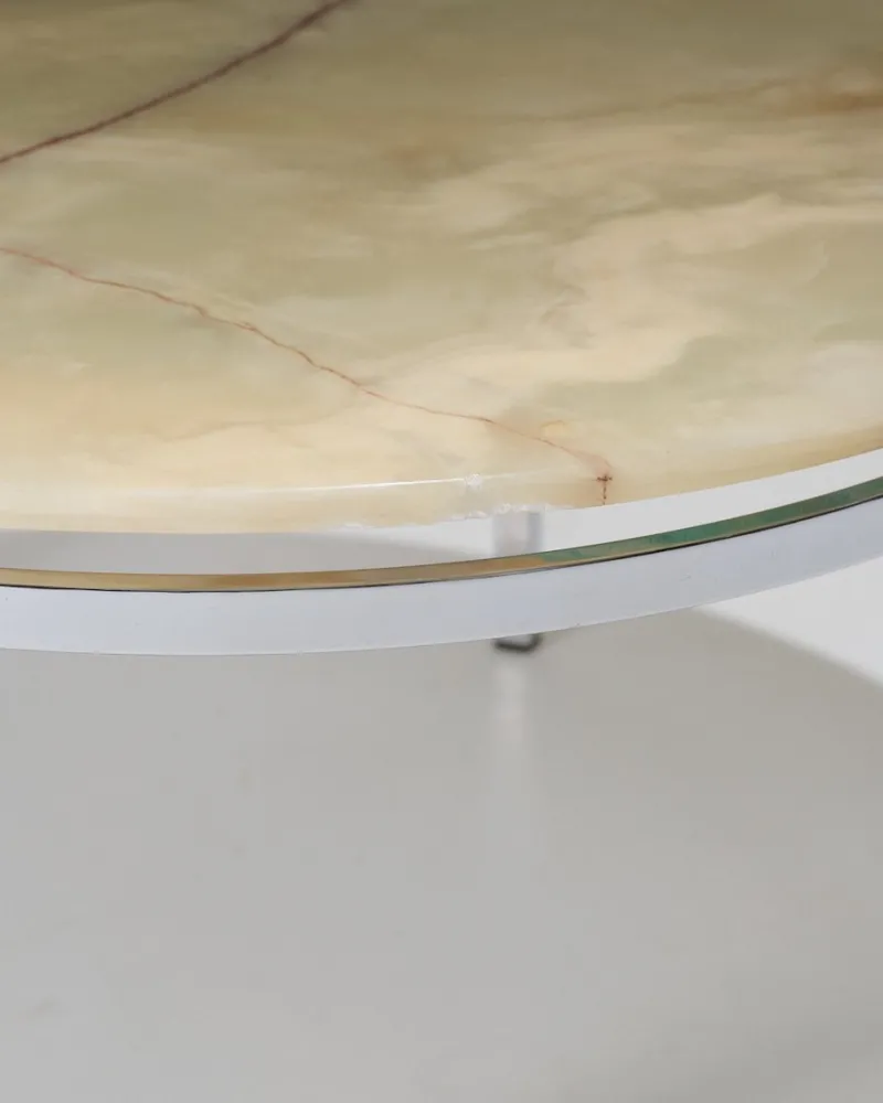 Pamono Round Onyx and Metal Coffee Table, 1960s> Coffee & Side Tables