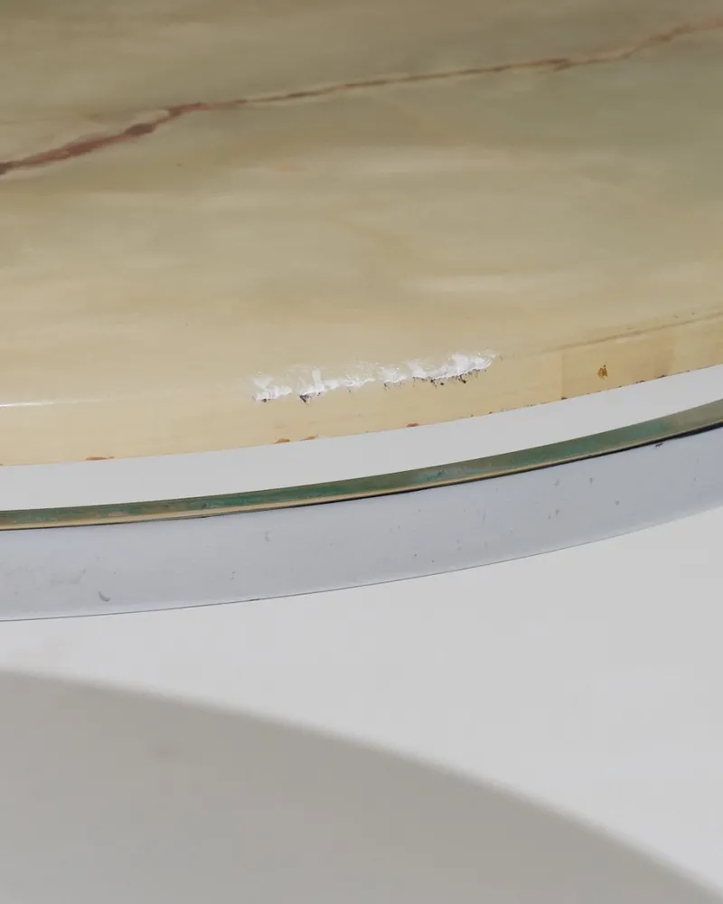 Pamono Round Onyx and Metal Coffee Table, 1960s> Coffee & Side Tables