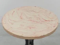 Pamono Round Outdoor Terrace Stone Top Table, France, 1930s