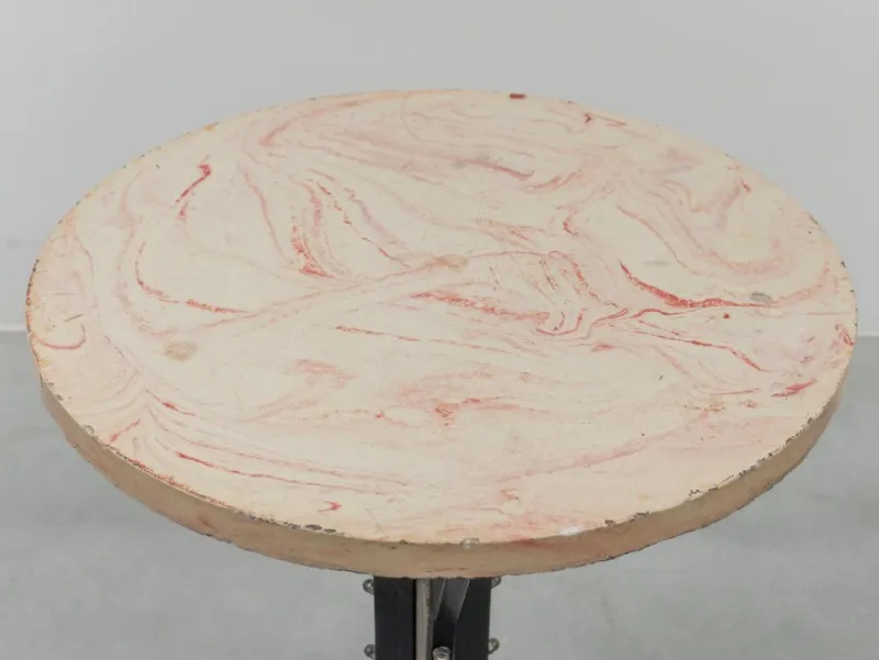 Pamono Round Outdoor Terrace Stone Top Table, France, 1930s