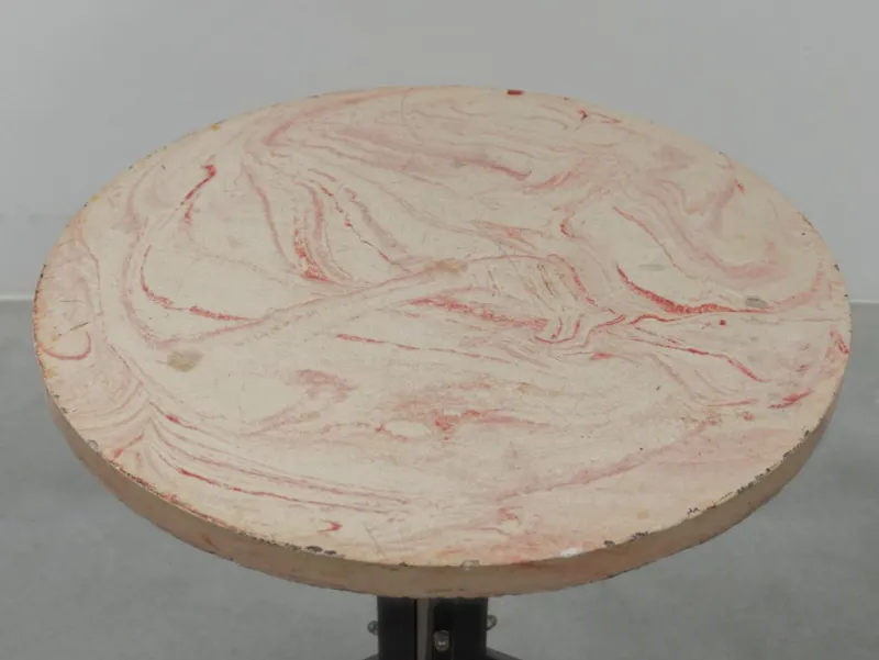 Pamono Round Outdoor Terrace Stone Top Table, France, 1930s