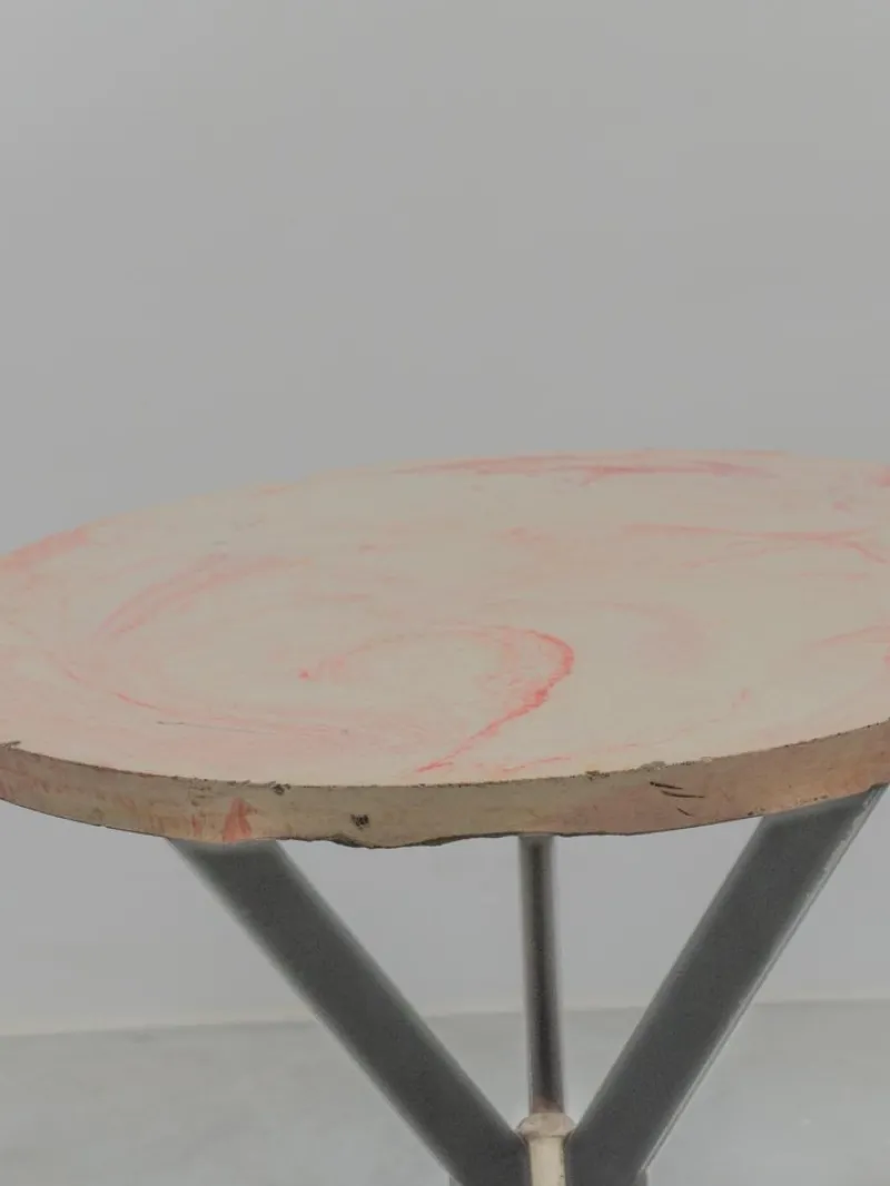 Pamono Round Outdoor Terrace Stone Top Table, France, 1930s