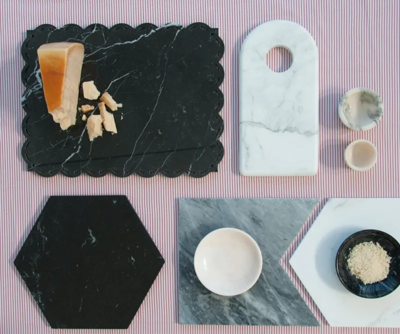 Sale Pamono Rounded Dark Green Marble Cheese Plate