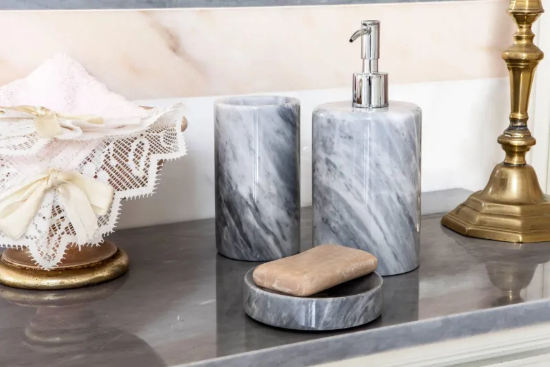 Online Pamono Rounded Soap Dispenser in Black Marquina Marble