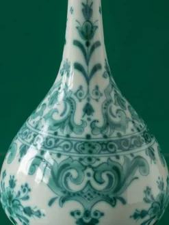 Pamono Royal Delft Green Delvert Table Lamp, New Liberty Pink Peacock Lampshade><noscript><img width=