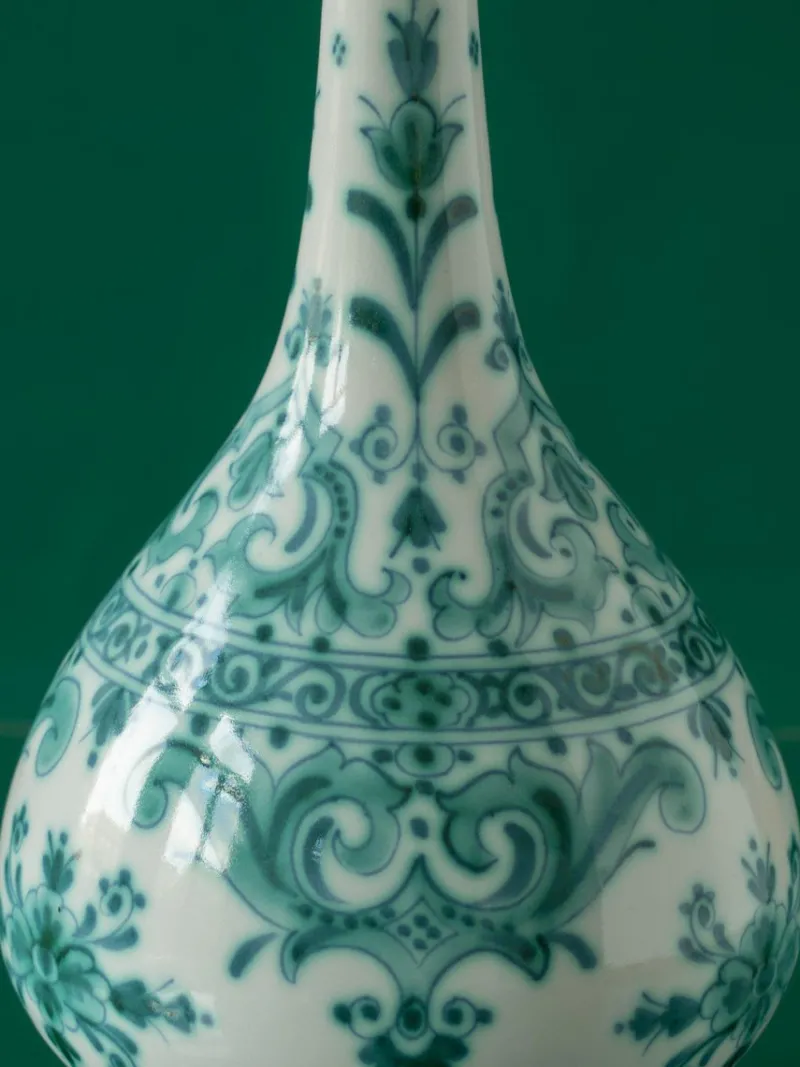 Pamono Royal Delft Green Delvert Table Lamp, New Liberty Pink Peacock Lampshade> Table Lamps