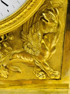 Pamono Royal Empire Fire-Gilt Mantel or Pendulum Clock, Paris, 1805-1815> Clocks