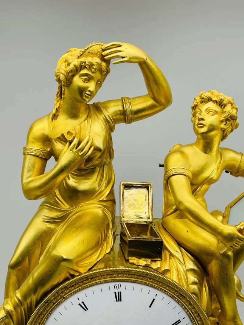 Pamono Royal Empire Fire-Gilt Mantel or Pendulum Clock, Paris, 1805-1815> Clocks