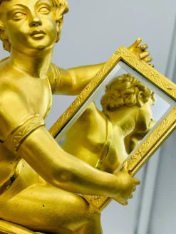 Pamono Royal Empire Fire-Gilt Mantel or Pendulum Clock, Paris, 1805-1815><noscript><img width=