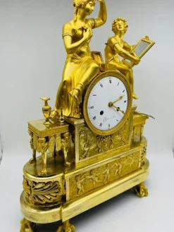 Pamono Royal Empire Fire-Gilt Mantel or Pendulum Clock, Paris, 1805-1815><noscript><img width=