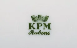 Pamono Rubens Dinner Porcelain Plates with Floral Motifs from KPM, Berlin, 1940s, Set of 12><noscript><img width=