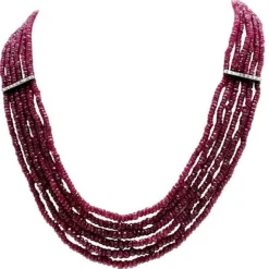 Hot Pamono Rubies, Diamonds and White Gold Necklace