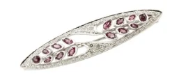 New Pamono Ruby, Diamond and White Gold Brooch