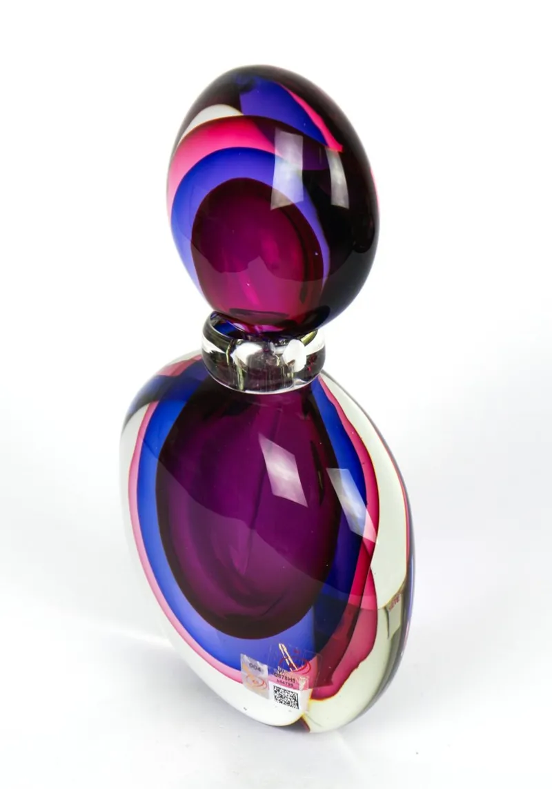 Pamono Ruby, Purple & Blue Sommerso Murano Blown Glass Bottle by Michele Onesto for Made Murano Glass, 2019> Tabletop