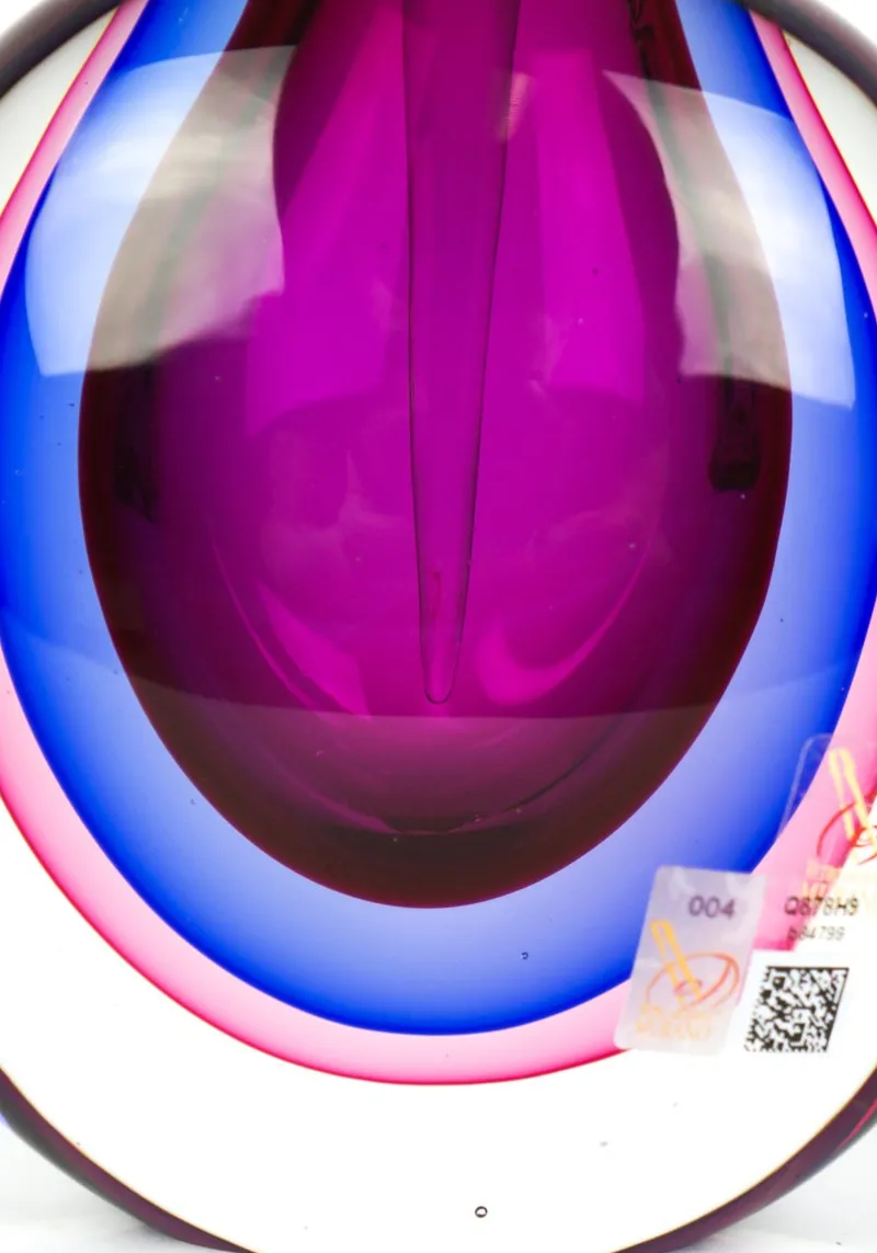 Pamono Ruby, Purple & Blue Sommerso Murano Blown Glass Bottle by Michele Onesto for Made Murano Glass, 2019> Tabletop